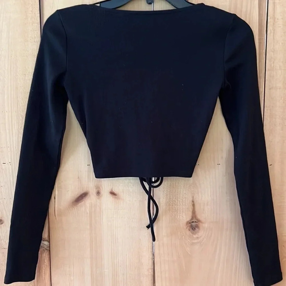 Zara Long Sleeve Ribbed Crop Top Women’s Size S​ - Picture 2 of 4